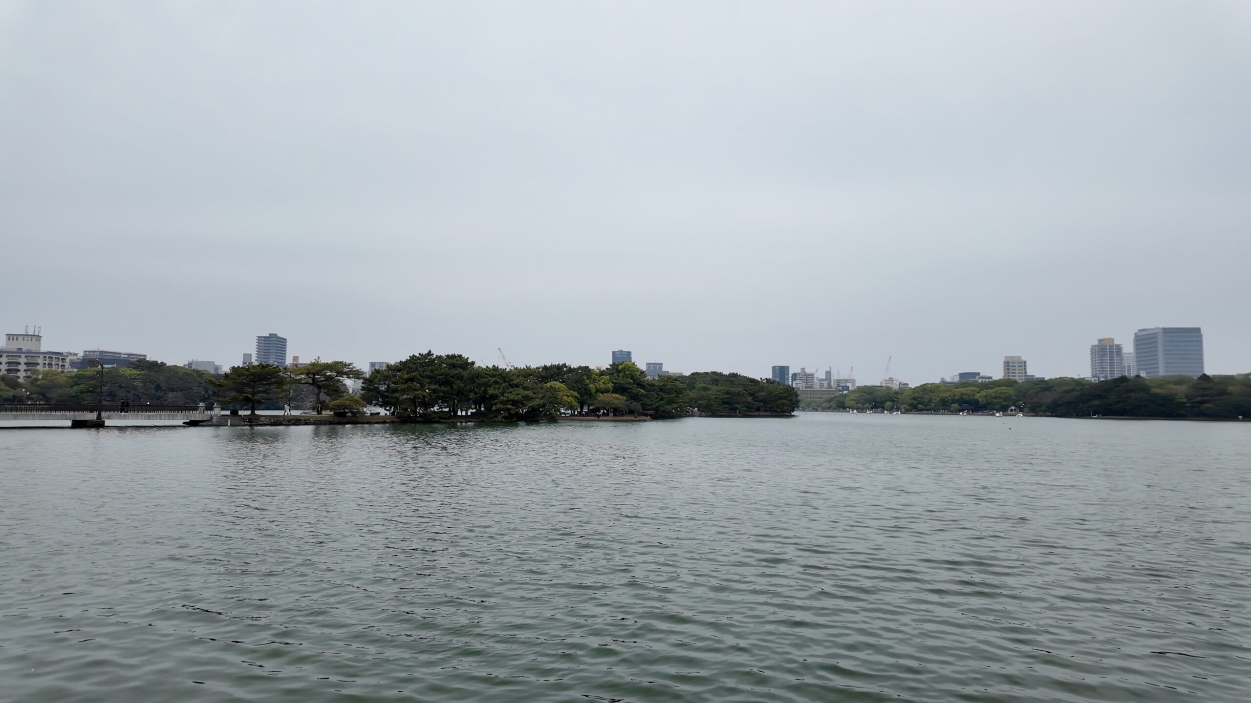 大濠公園の広大な池の風景