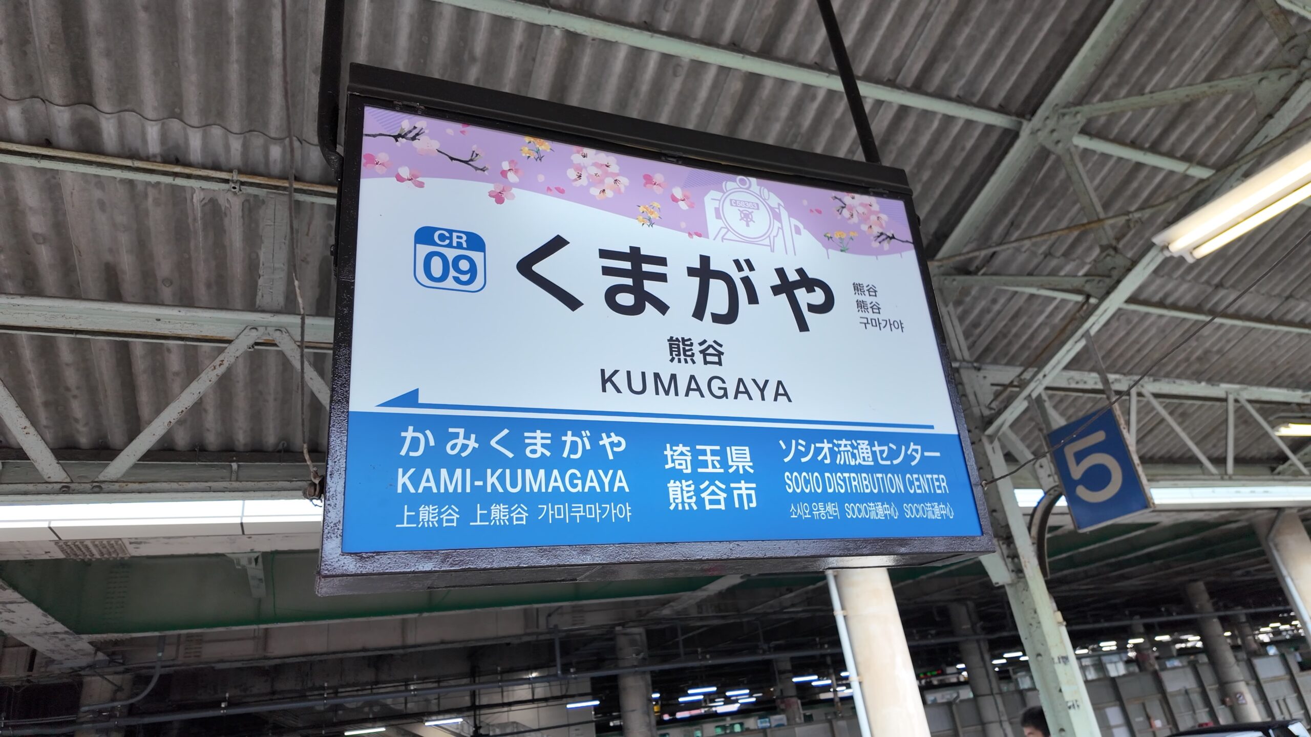 秩父鉄道熊谷駅の駅名標